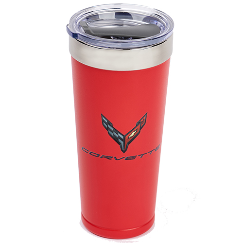 C8 Corvette, Next Gen Corvette 20.9oz Polar Tumbler with New C8 Flag Emblem