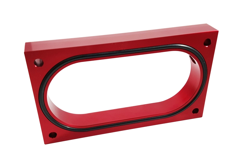 Torque Solution Throttle Body Spacer (Red): Ford Mustang GT 4.6L 2005-2010