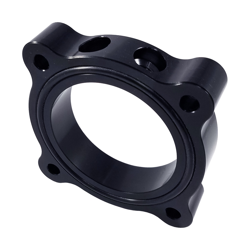 Torque Solution Throttle Body Spacer (Black): Ford Mustang Ecoboost Turbo 2015+