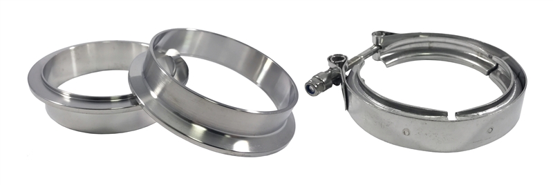Torque Solution Stainless Steel V-Band Clamp & Flange Kit: 4" (101mm)