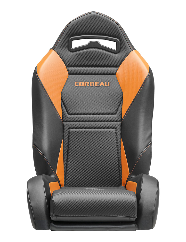 Corbeau Apex Racing Seat, Apex Black/Orange Carbon Fiber Vinyl, AP27213