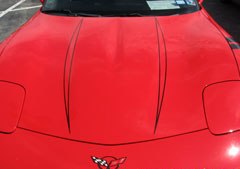 C5 Corvette, Hood Stripe Style 3, Single Color Stripes Kit