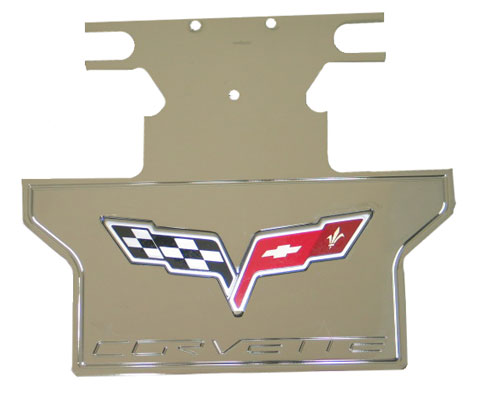 Billet Exhaust Plate With Emblem - C6 Corvette Stock Exhaust (except Z06)