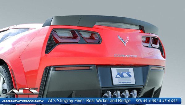 C7 Corvette Stingray ACS Five1 Z51 Wicker Spoiler Conversion Kit, with Bridge Section Included