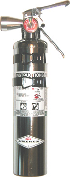 Chrome Halotron 1-Stored Pressure 2.5LBS Fire Extinguisher Corvette