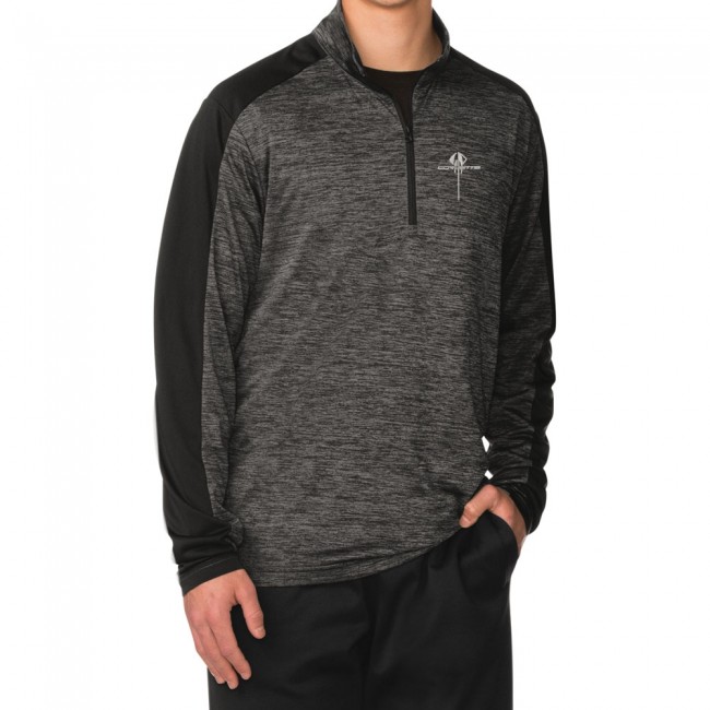 C7 Corvette, Mens C7 Stingray Quarter- Zip Pullover - Gray Black / Electric Black