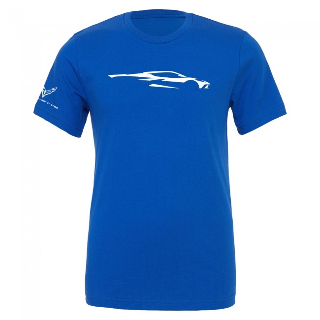 C8 Corvette, Next Generation Corvette Silhouette Jersey Tee Shirt - Royal Blue