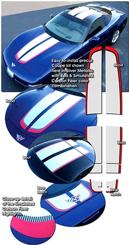 C5 Corvette Commemorative Edition Style Rally Stripe Graphic Kit, Convertible