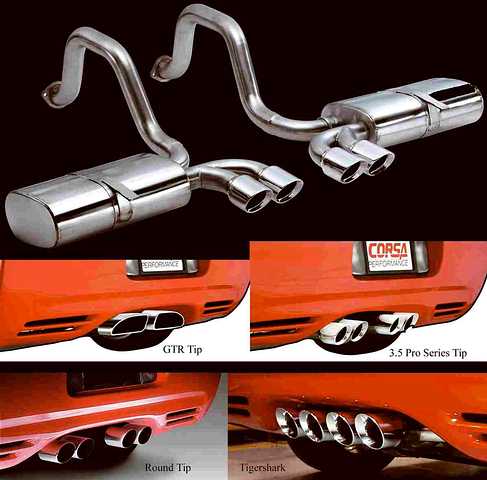C5 Corvette Corsa Power Pulse 3.5 Tip Indy C5 Muffler System -
