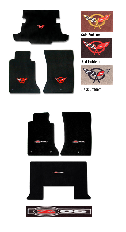 C5 Corvette Cargo Mat. Torch Red W/Black Applique Hardtop