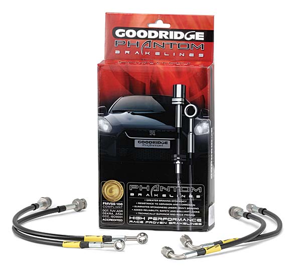 C6/Z06, Grand Sport  Corvette Goodridge Phantom Series Strainless Steel Brake Lines with Poly-Coat