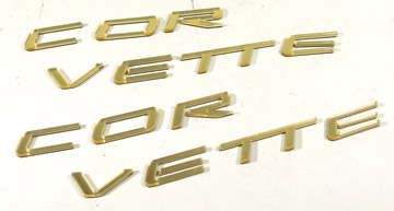 C5 Corvette Letter Set. Fuel Rail Cover Gold