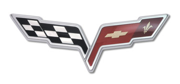 C6 Corvette, Crossed Flags, Emblem, Front Nose