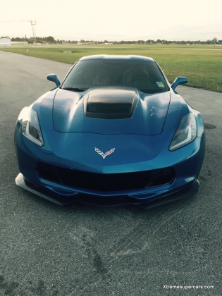 C7 Corvette Stingray, Wide Body Xtreme High Rise Custom Hood with Window, Cooling Vent