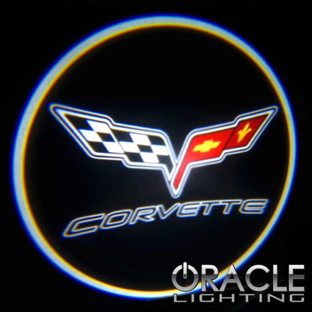 Corvette C6 Logo ORACLE LED Door Shadow Light GOBO Projector Pair