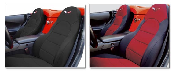 Seat Covers. Neoprene Black/Gray - C5 Corvette