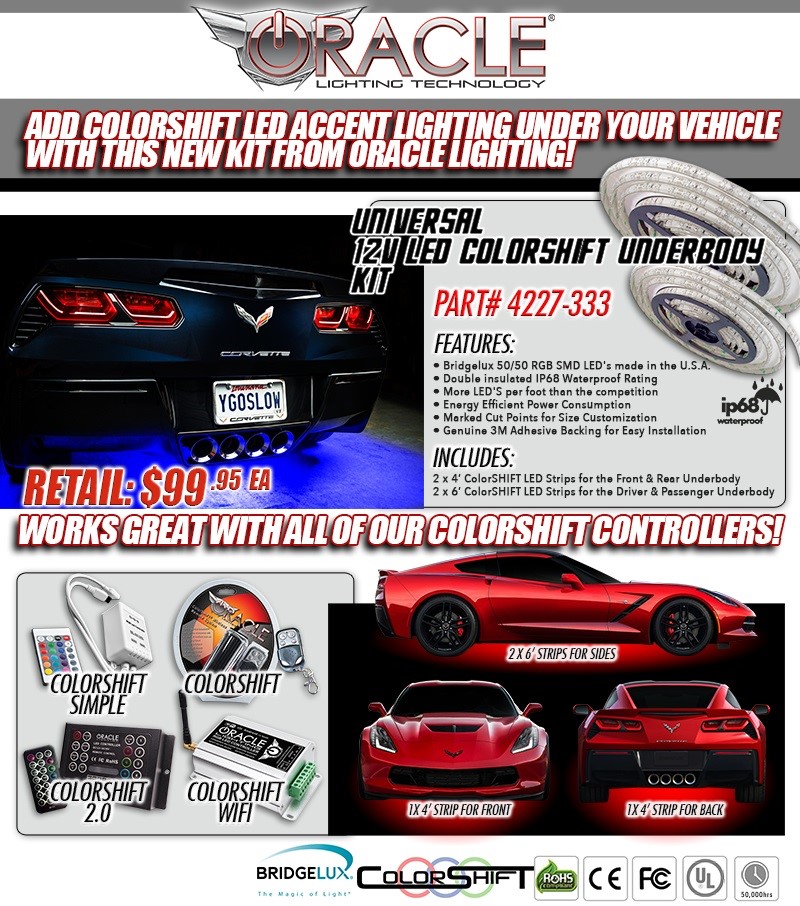Corvette and others, Universal 12v LED Colorshift UnderBody Lighting Kit