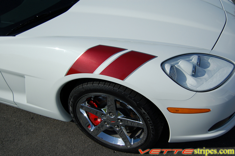 C6 Corvette, Grand Sport Style Fender, Two Color Stripes Kit, Hash Marks
