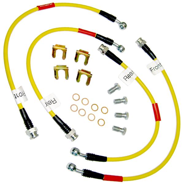C6 Corvette SS Brake Line Kit, Braided Stainless Steel with Yellow Cover