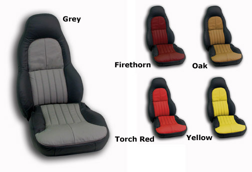Custom 100% Leather Seat Covers. Sport - Black & Firethorn - C5 Corvette
